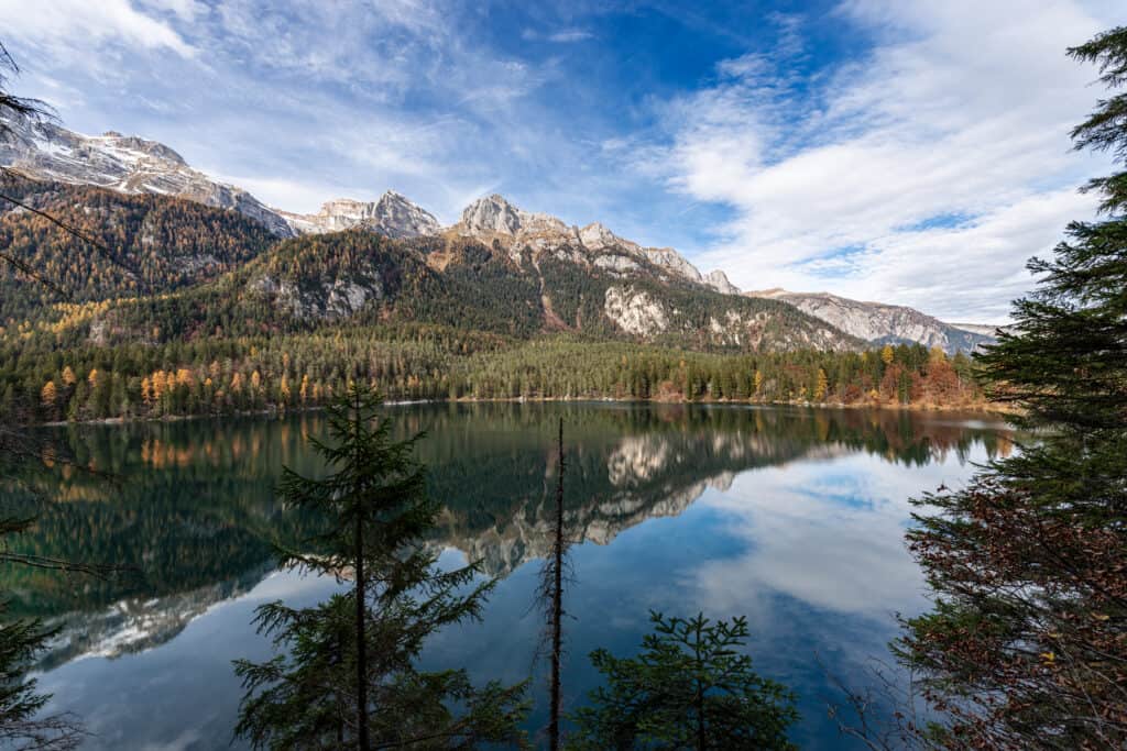 Lago di Tovel - Beautiful Lake in Italian Alps Trentino-Alto Adige