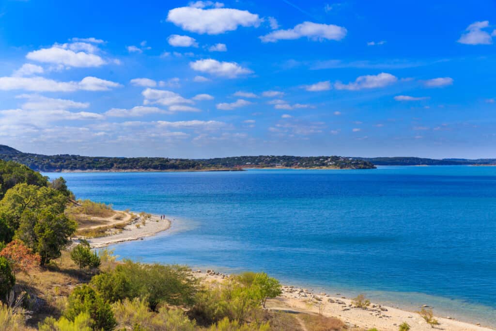 Una vista del Canyon Lake, che fa parte del Texas Hill Country