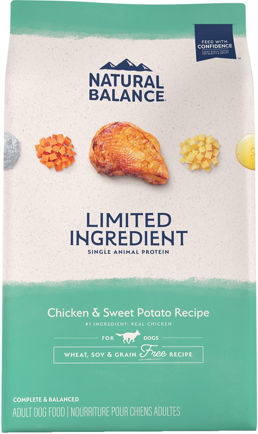Natural Balance Cibo secco per cani senza cereali e senza cereali con ingredienti limitati