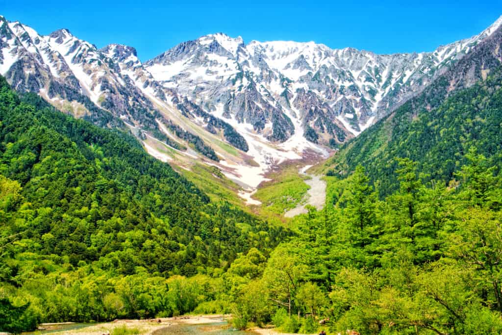 Monte Hotaka dal villaggio di Kamikochi