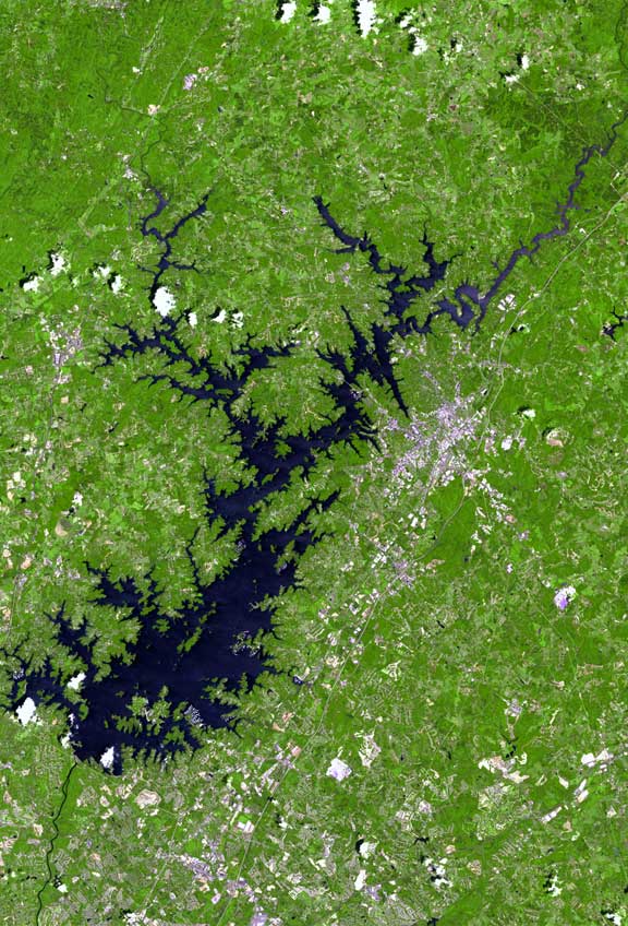 Mappa satellitare del lago Lanier