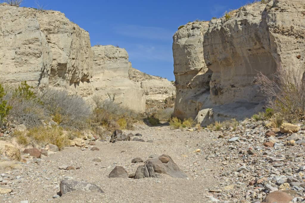 Alveo asciutto in un canyon del deserto