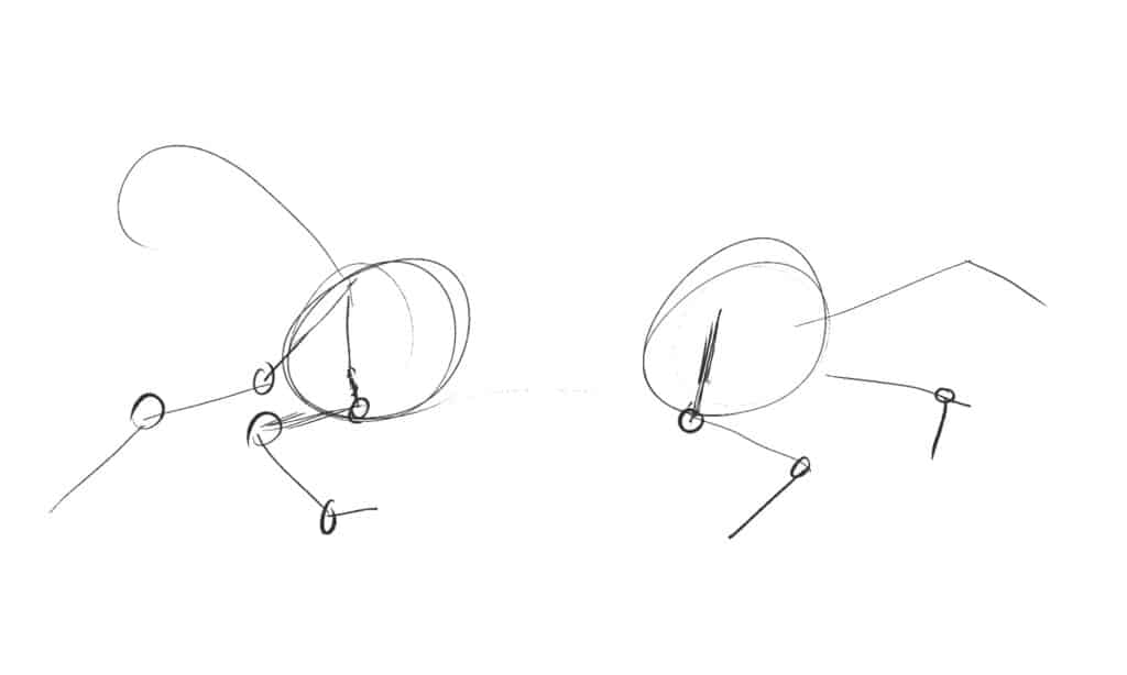 Gambe scheletriche su un disegno