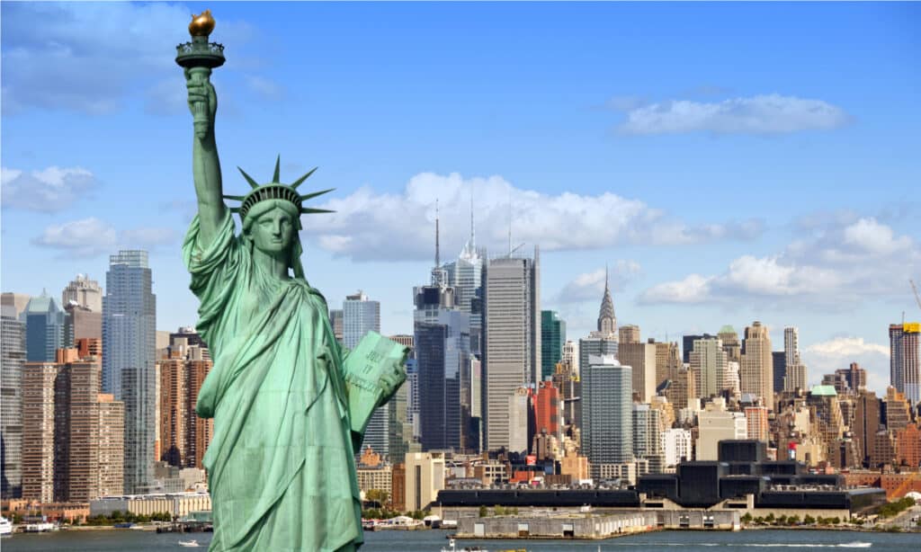 Skyline di New York City - Statua della Libertà