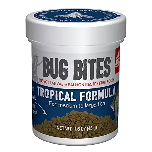 Fluval Bug Bites Cibo per pesci tropicali, granuli grandi per pesci di taglia medio-grande, 1,59 once, A6578