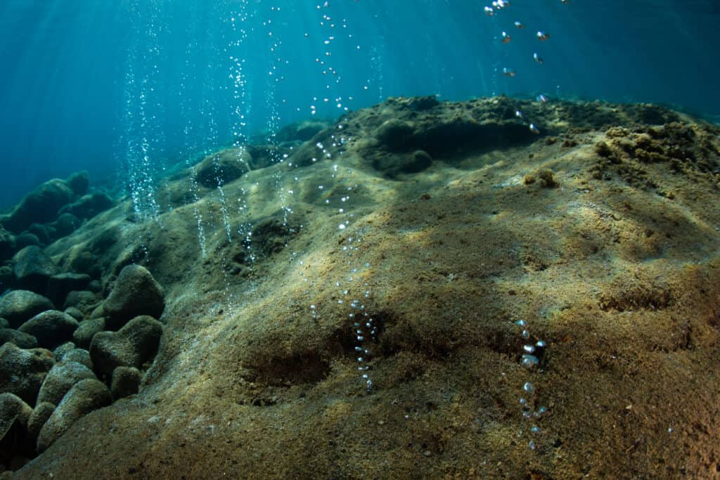 Attività vulcanica subacquea Isola di Flores in Indonesia