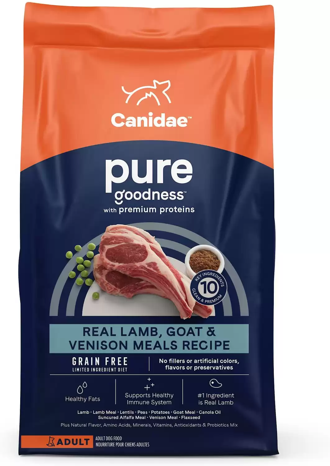 CANIDAE Pasti di agnello, capra e selvaggina PURE senza cereali con ingredienti limitati