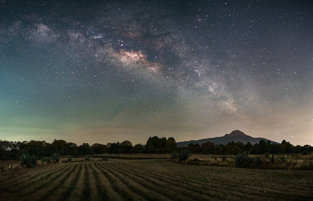 Campi di mais al vulcano La Malinche