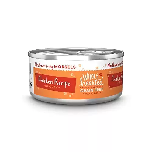 Petco Brand - WholeHearted All Life Stages Ricetta di pollo senza cereali Bocconcini in salsa Cibo umido per gatti, 5,5 once, Caso di 12, 12 X 5,5 OZ