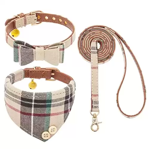 Set collare e guinzaglio per cani con papillon