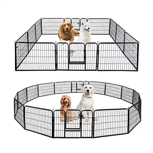 VIVOHOME Recinzione per animali domestici in metallo resistente da 24 '' 16 pannelli