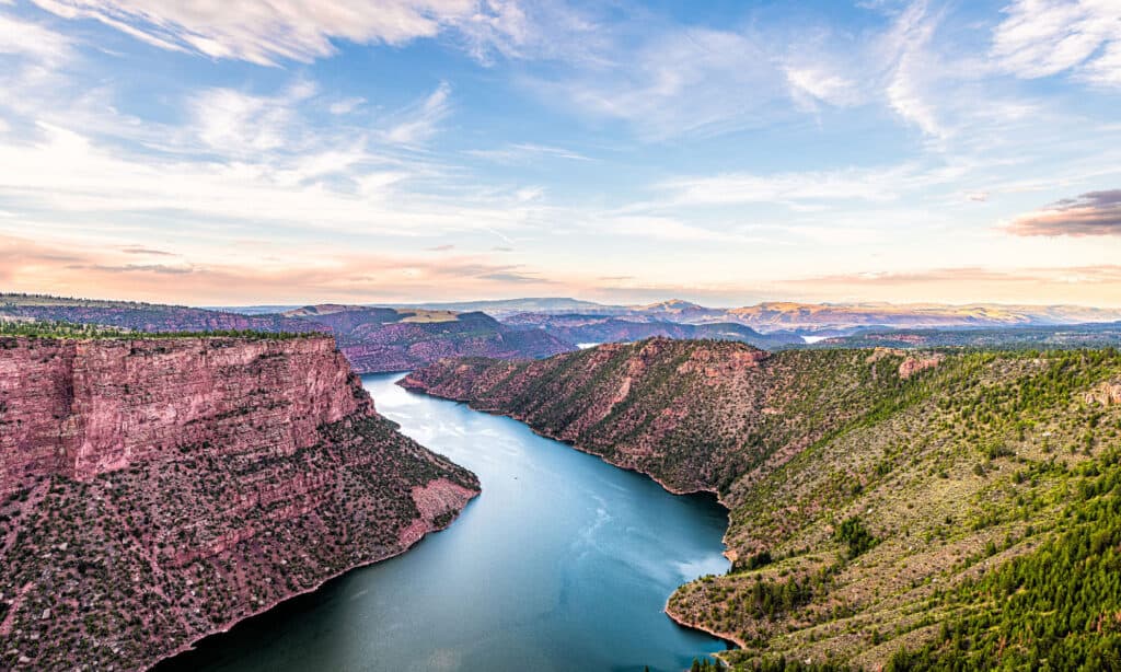 Bacino idrico fiammeggiante della gola Utah