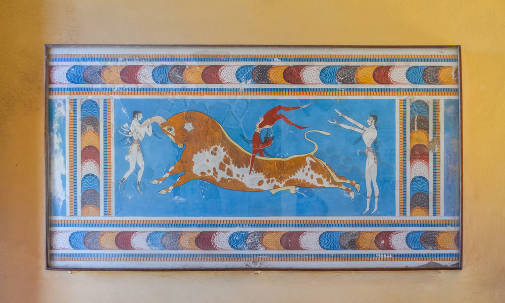 L',Affresco,Nel,Palazzo,Di,Knossos,,Creta,,Grecia,(museo