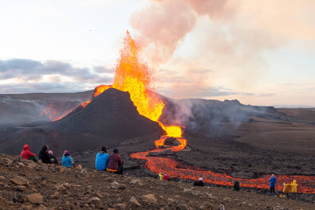 vulcano in eruzione