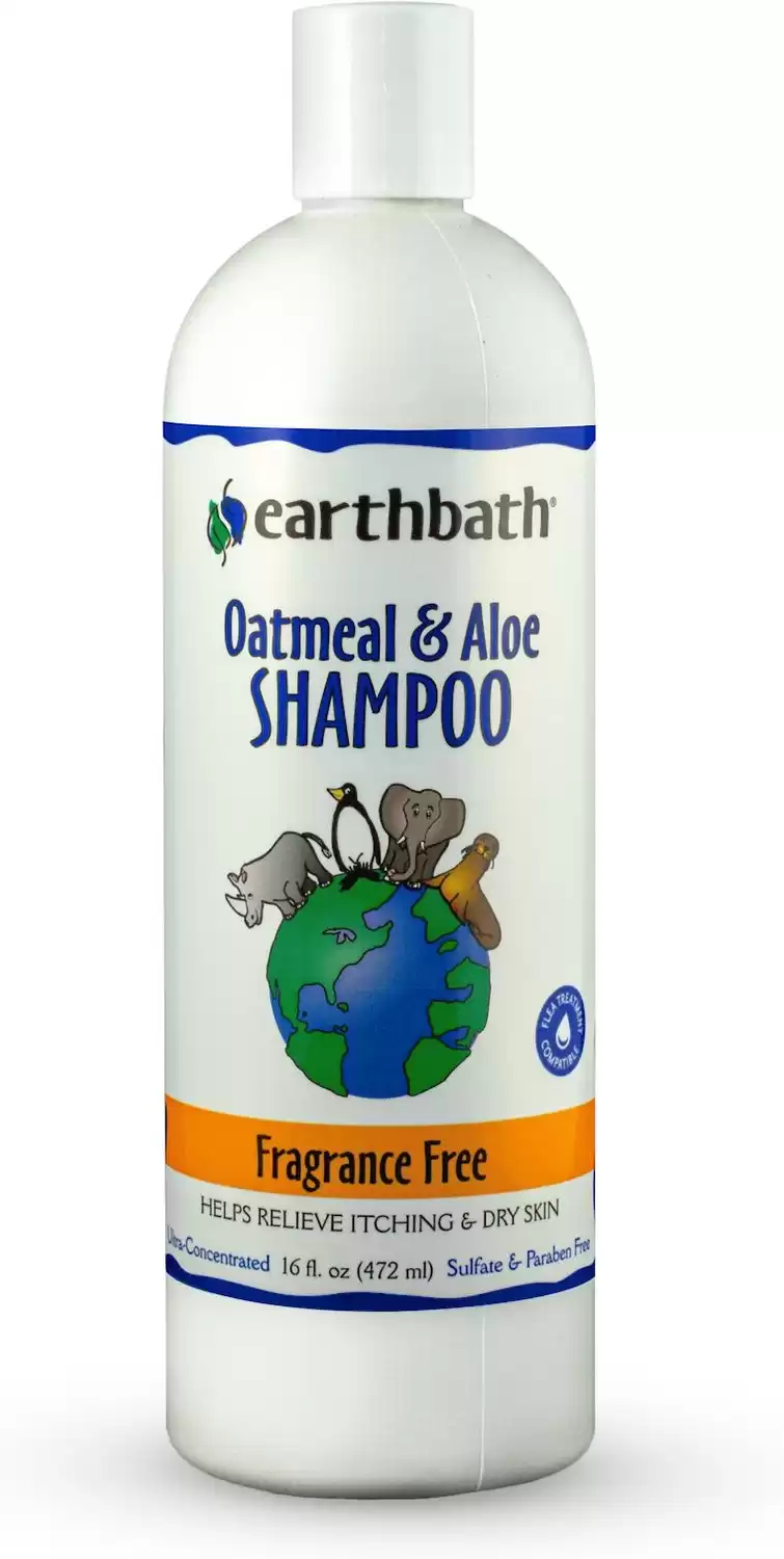 Earthbath Shampoo per cani e gatti senza profumo di farina d'avena e aloe