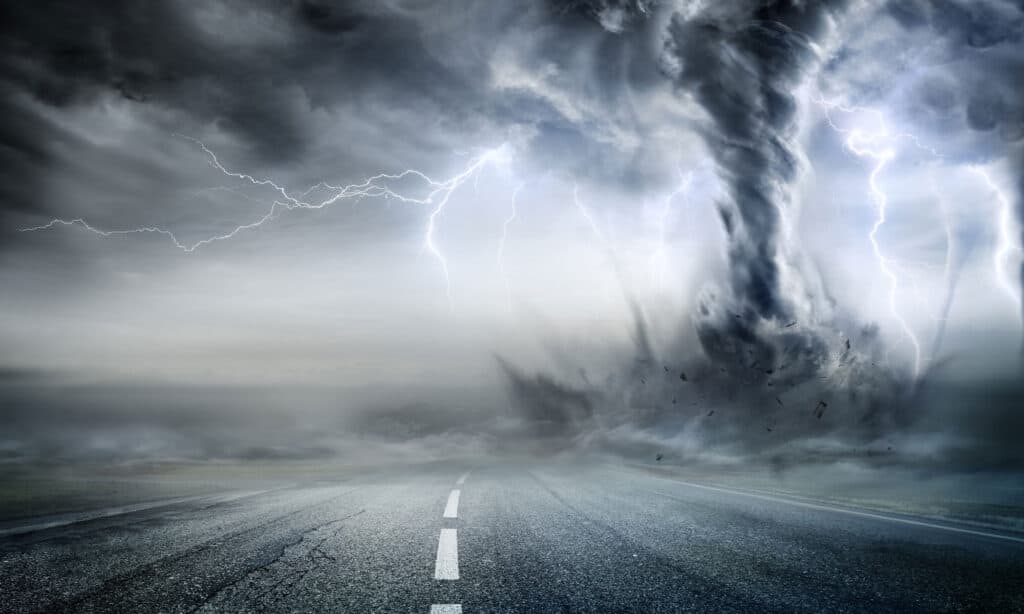 Twister In Storm - Paesaggio grigio