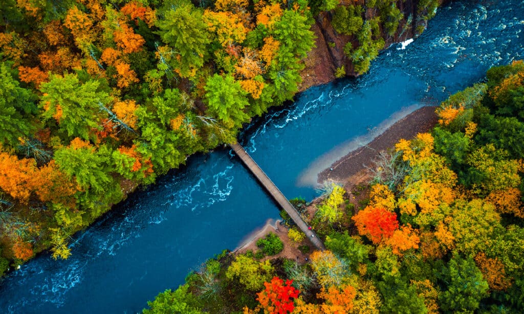 Wisconsin, Autunno, Veduta aerea, Fiume, Bellezza
