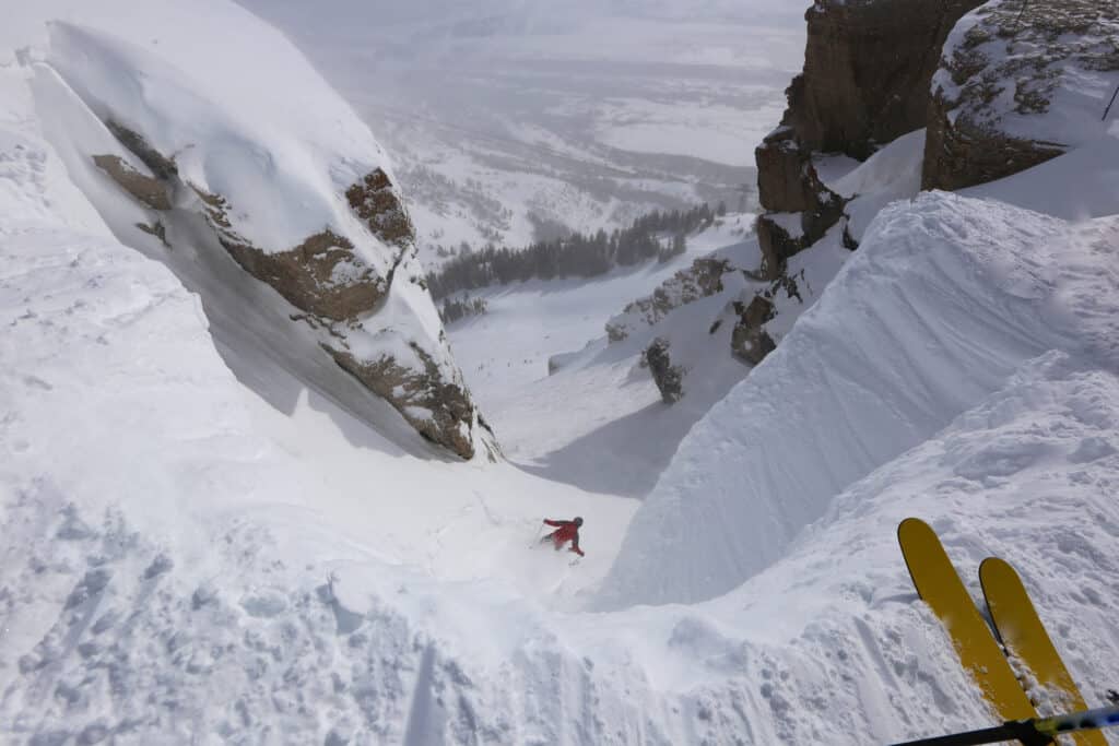 Sci alpino innevato a Jackson Hole, Wyoming
