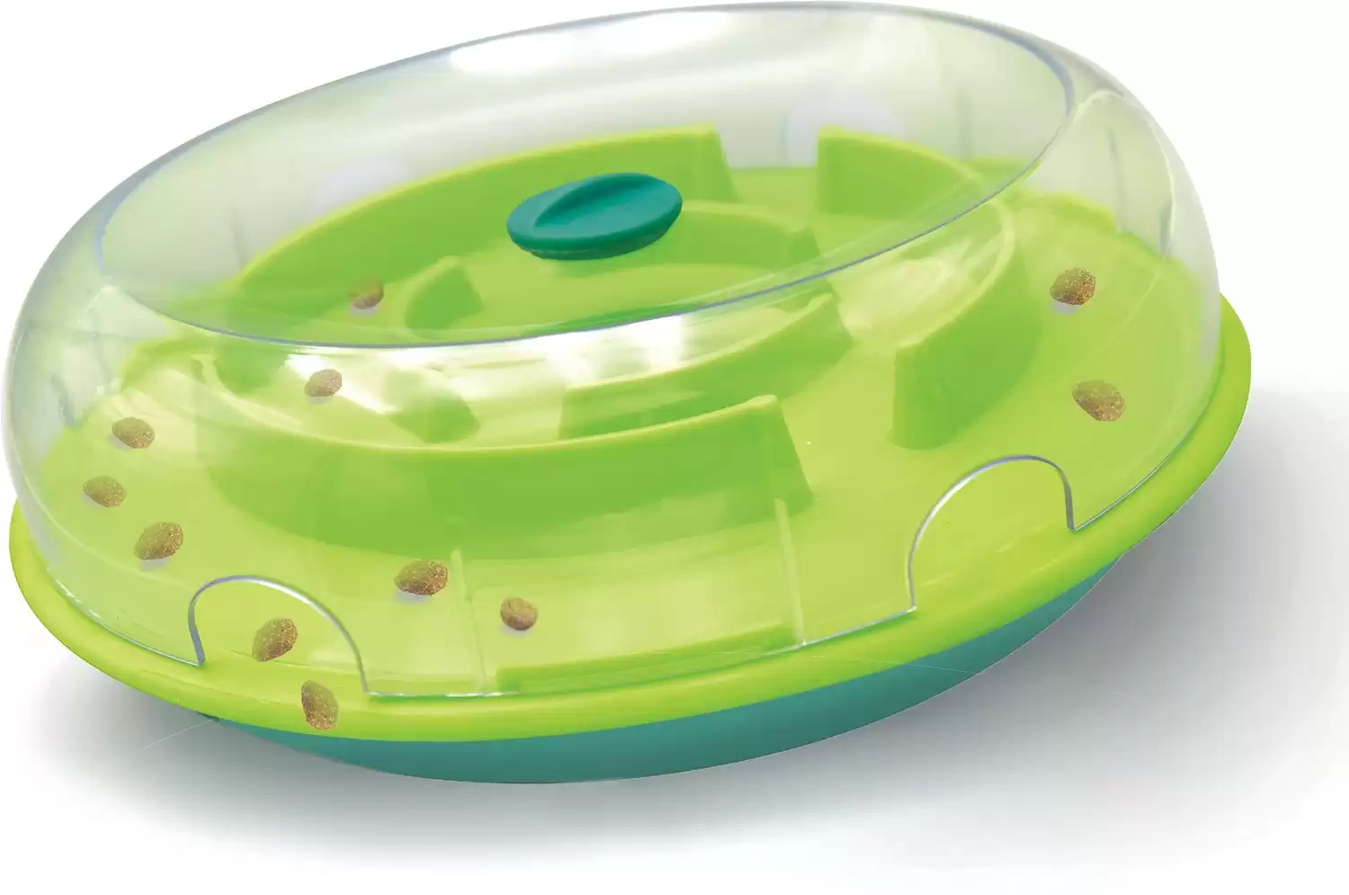 Ciotola per cani a alimentazione lenta in plastica oscillante verso l'esterno