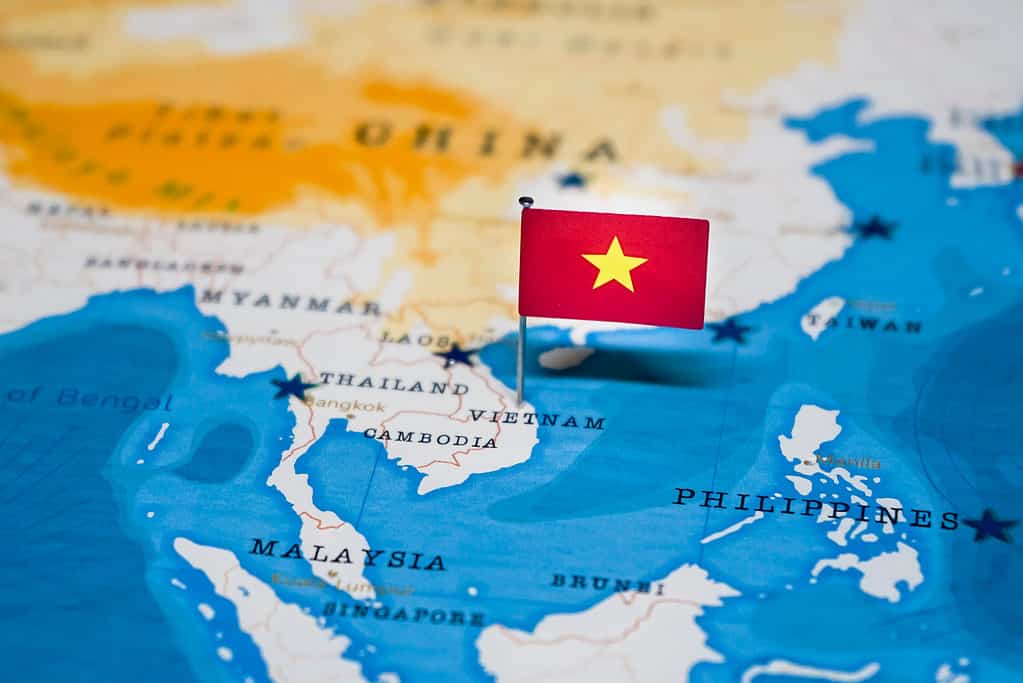 Vietnam su una mappa
