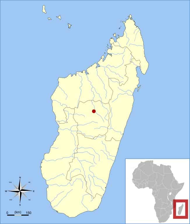 Mappa della gamma di Archaeoindris