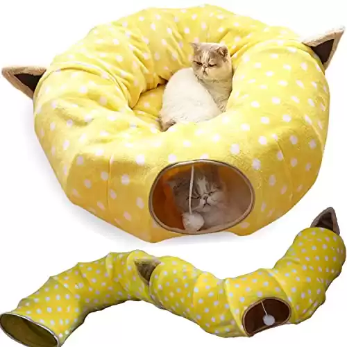 Tunnel per gatti con tappetino centrale