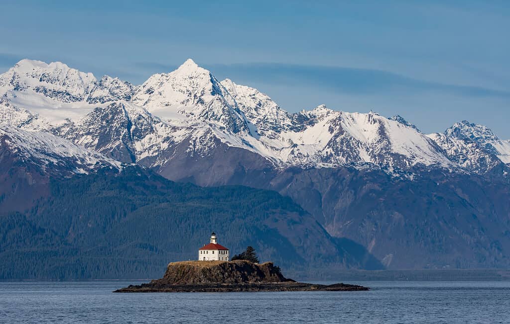 Il faro di Eldred Rock in Alaska, Stati Uniti