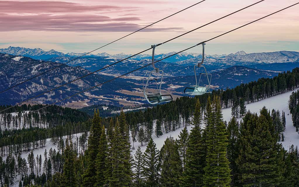 Seggiovia a Bridger Bowl Ski Resort nel Montana