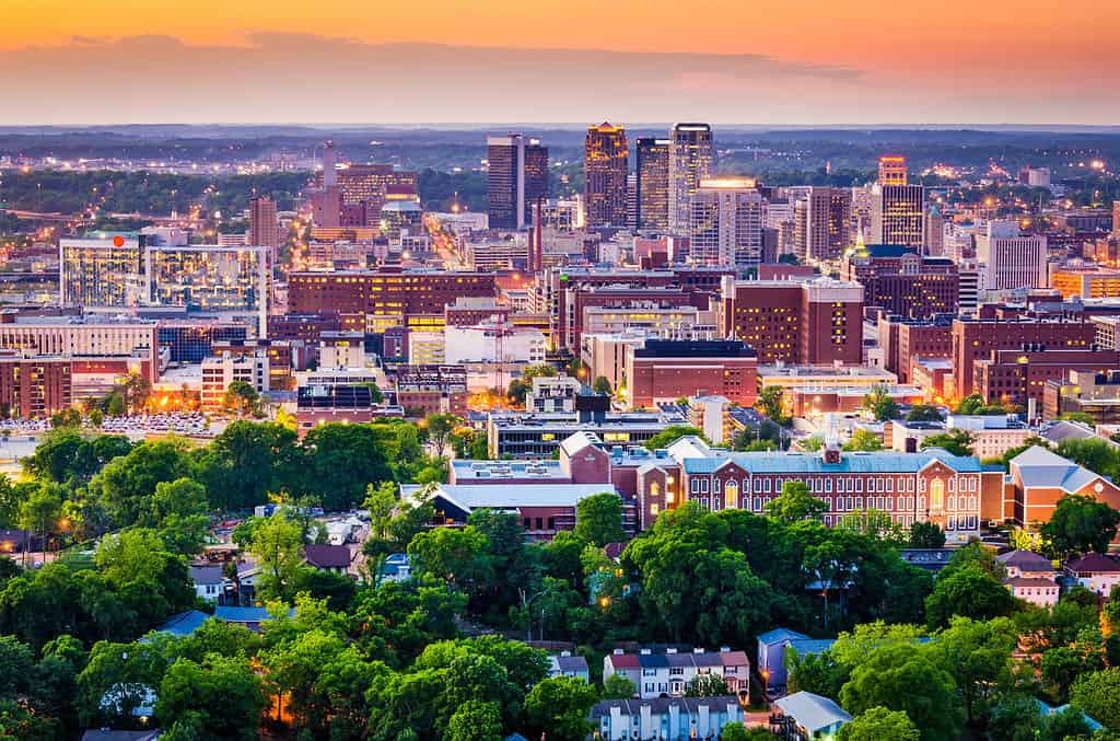 Orizzonte del centro della città di Birmingham, Alabama, Stati Uniti d'America.