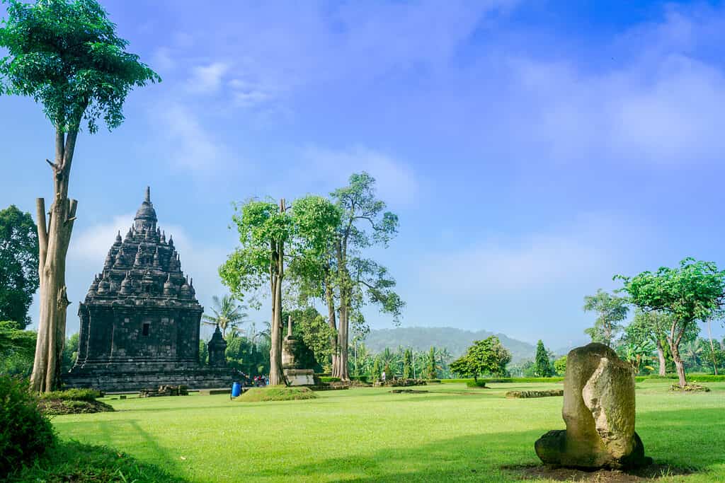 Tempio buddista di Sojiwan di bella vista in Central Java Indonesia
