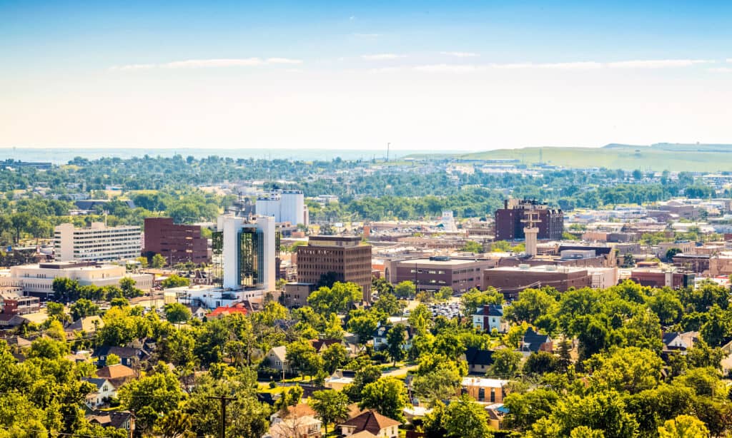 South Dakota, Rapid City, Downtown District, skyline urbano, Stati Uniti d'America