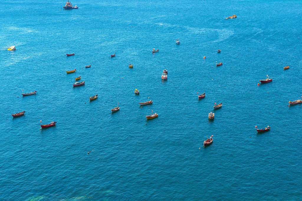 Barche da pesca nelle coste di Antofagasta, Cile