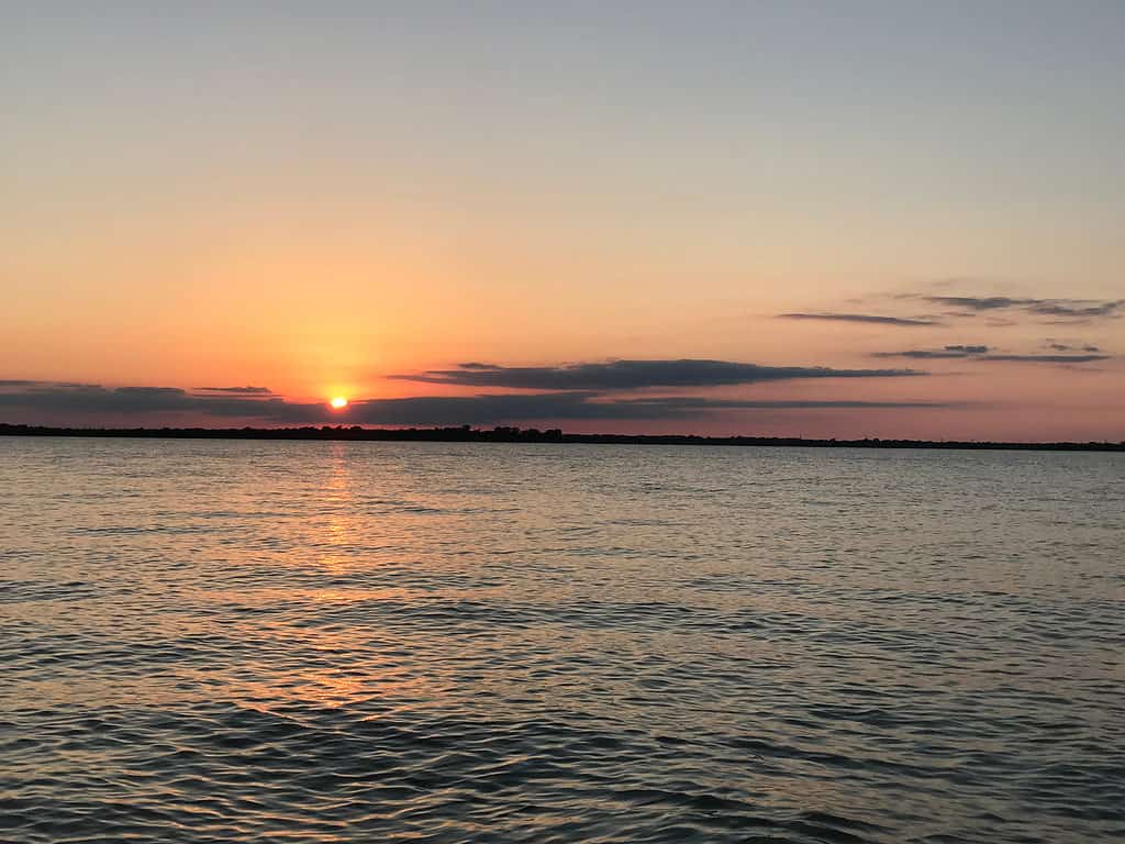 Tramonto sul lago Joe Pool