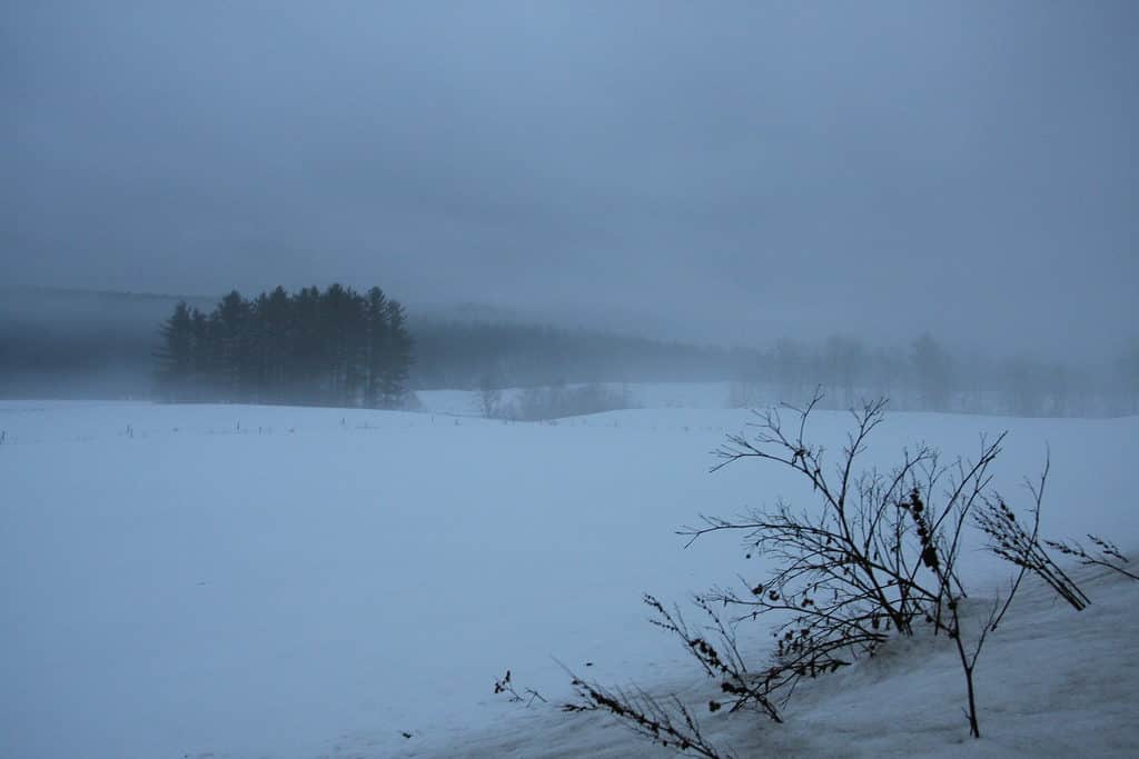 Campo innevato, Cabot, Vermont