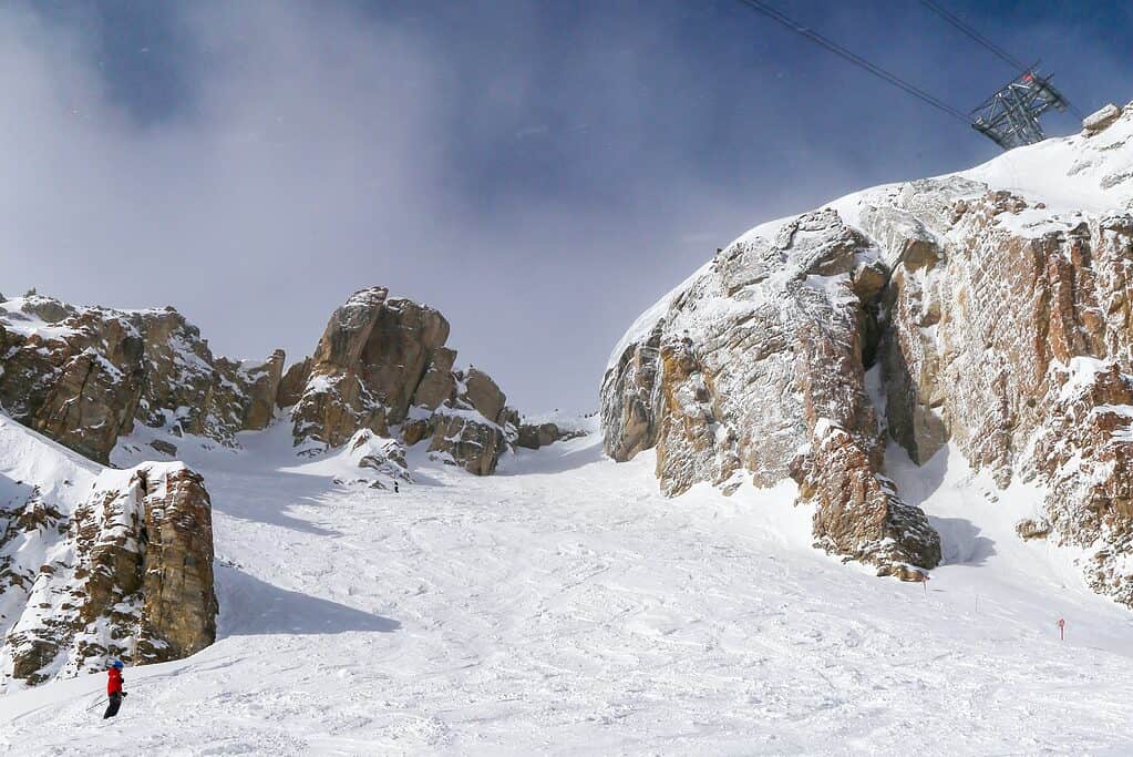 Corbet's Couloir Ski Run nel Wyoming negli Stati Uniti