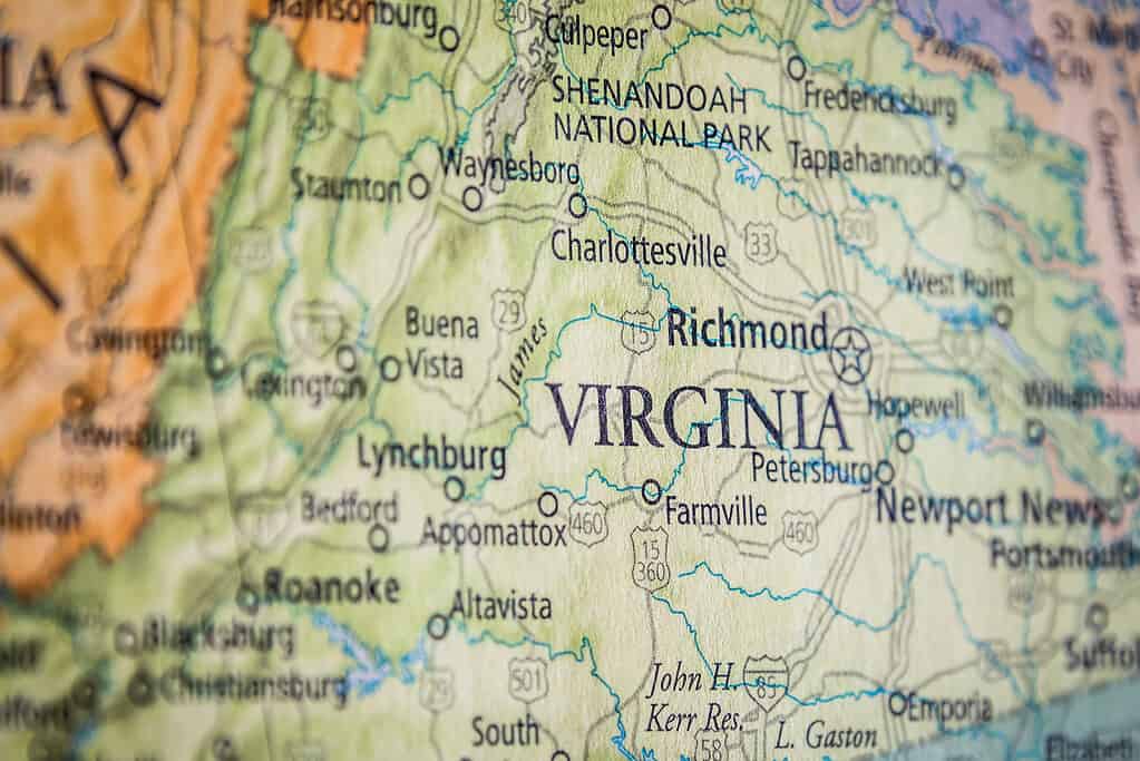 mappa della Virginia