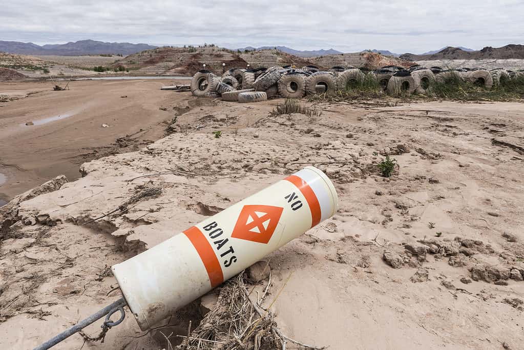 Lake Mead Con Basso Livello Dell'acqua Storico