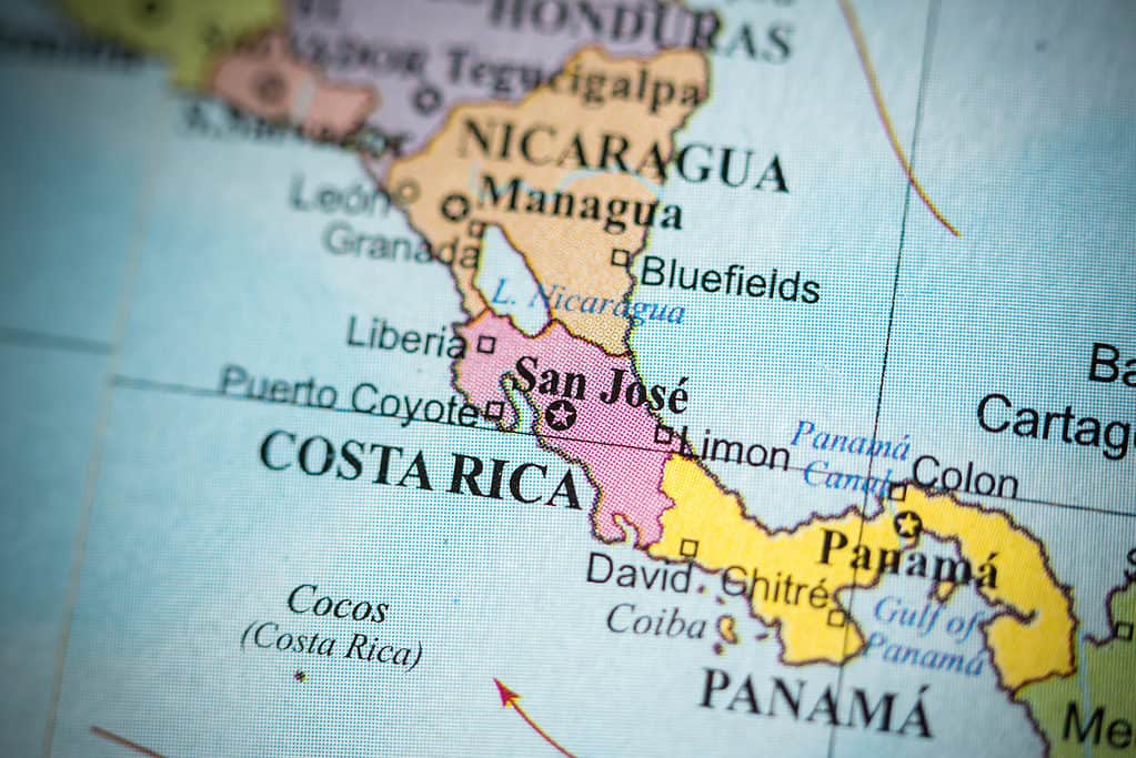 Mappa della Costarica