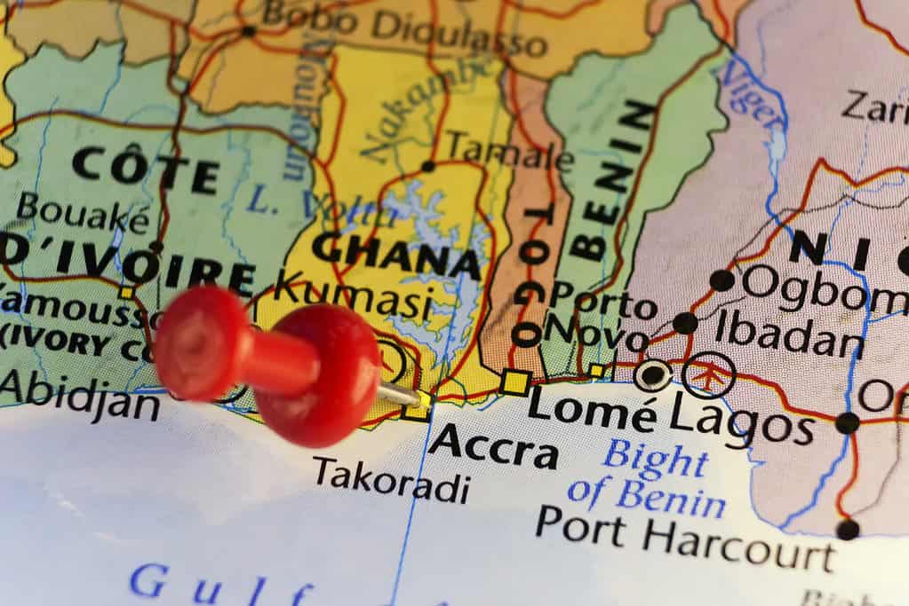 Mappa del Ghana