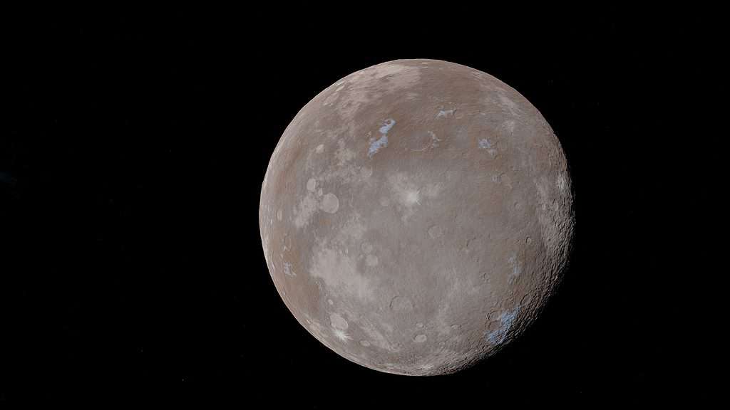 Cerere, l'oggetto più grande nella cintura degli asteroidi, Vesta, la cintura degli asteroidi, spazio, alta qualità, alta risoluzione, stile cinematografico, rendering 3d realistico