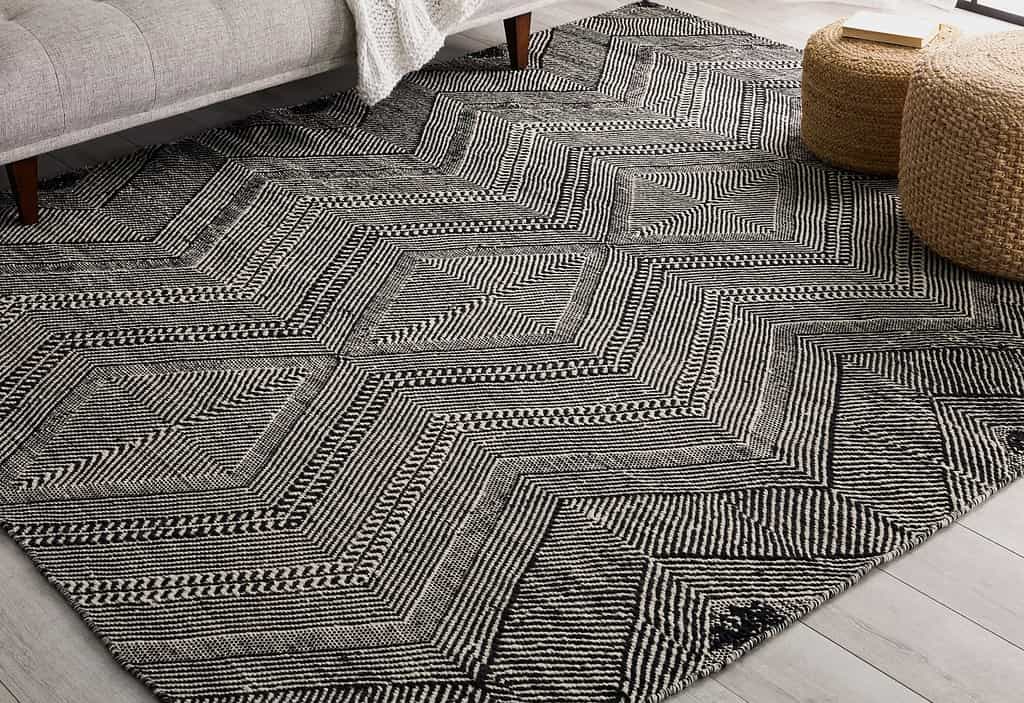 Tappeto casual in cotone a trama piatta.