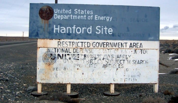Hanford Site Sign in Washington - La più grande centrale nucleare di Washington