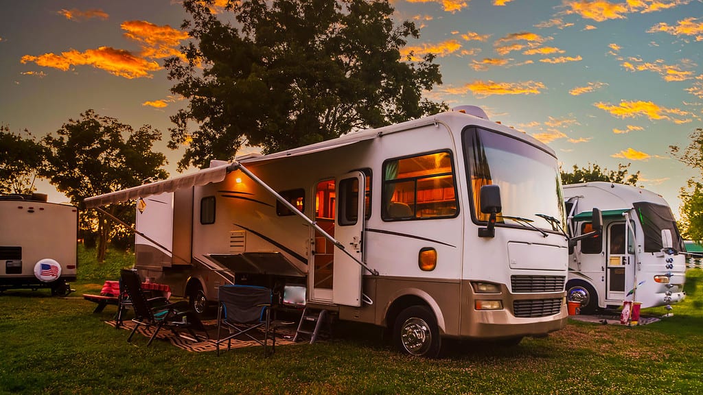 Camper, Campeggio, Crepuscolo, Viaggio, USA