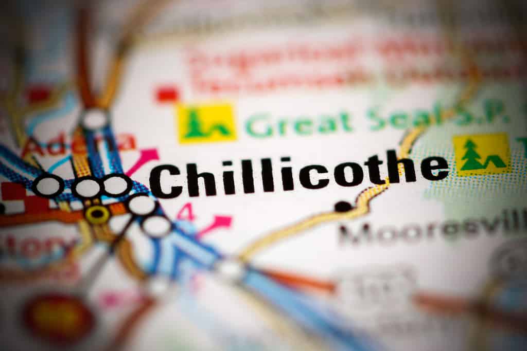 Chillicothe, Ohio, su una mappa