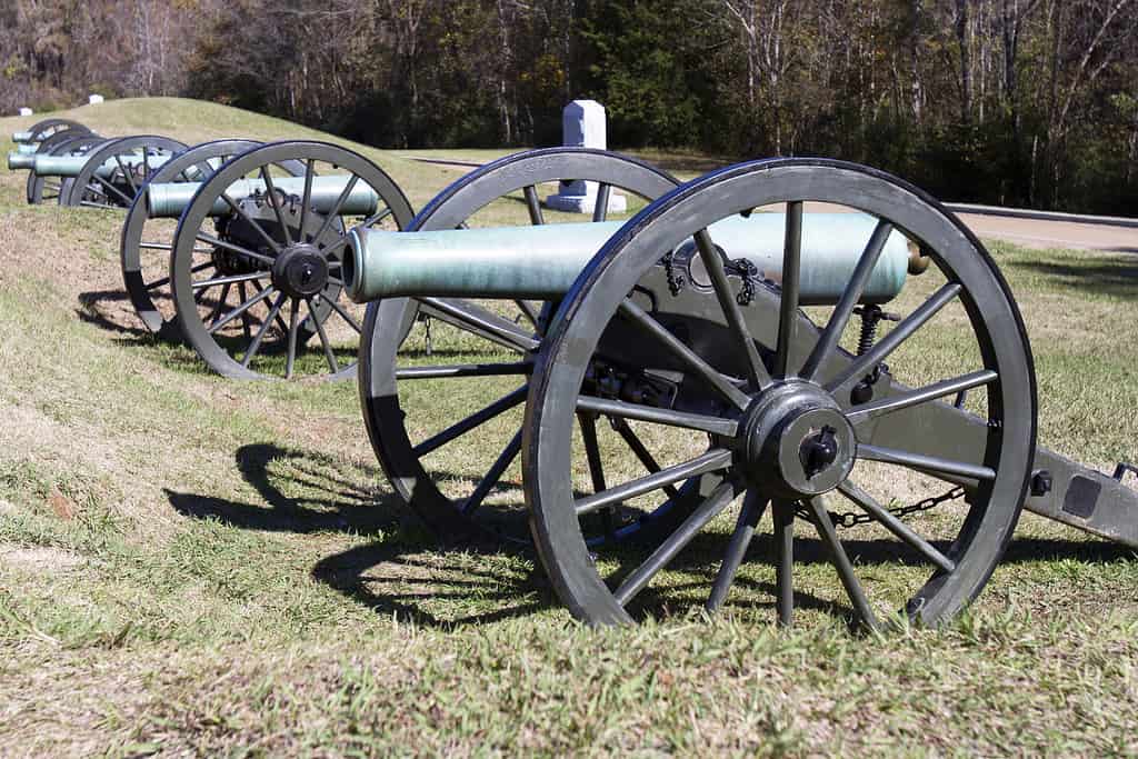 Cannoni al parco militare nazionale di Vicksburg