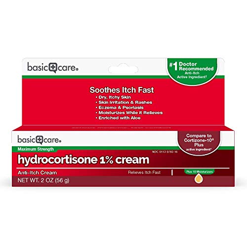 Amazon Basic Care Crema all'1% di idrocortisone a massima resistenza