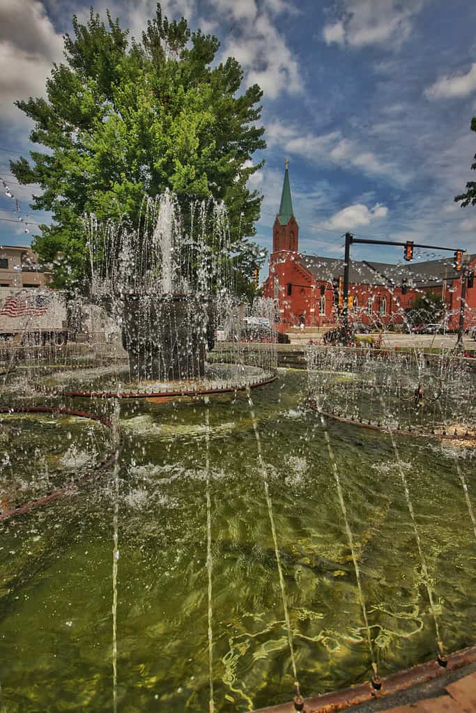 Fontana della biblioteca pubblica a Edwardsville Illinois