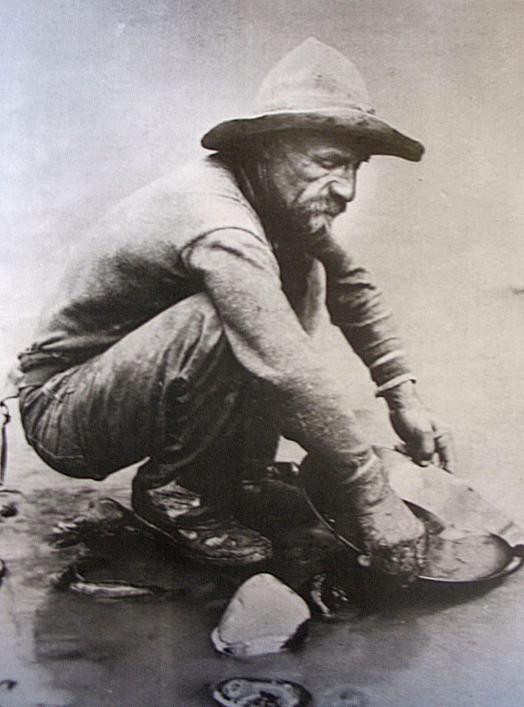 Alla ricerca dell'oro durante la corsa all'oro in California, 1850