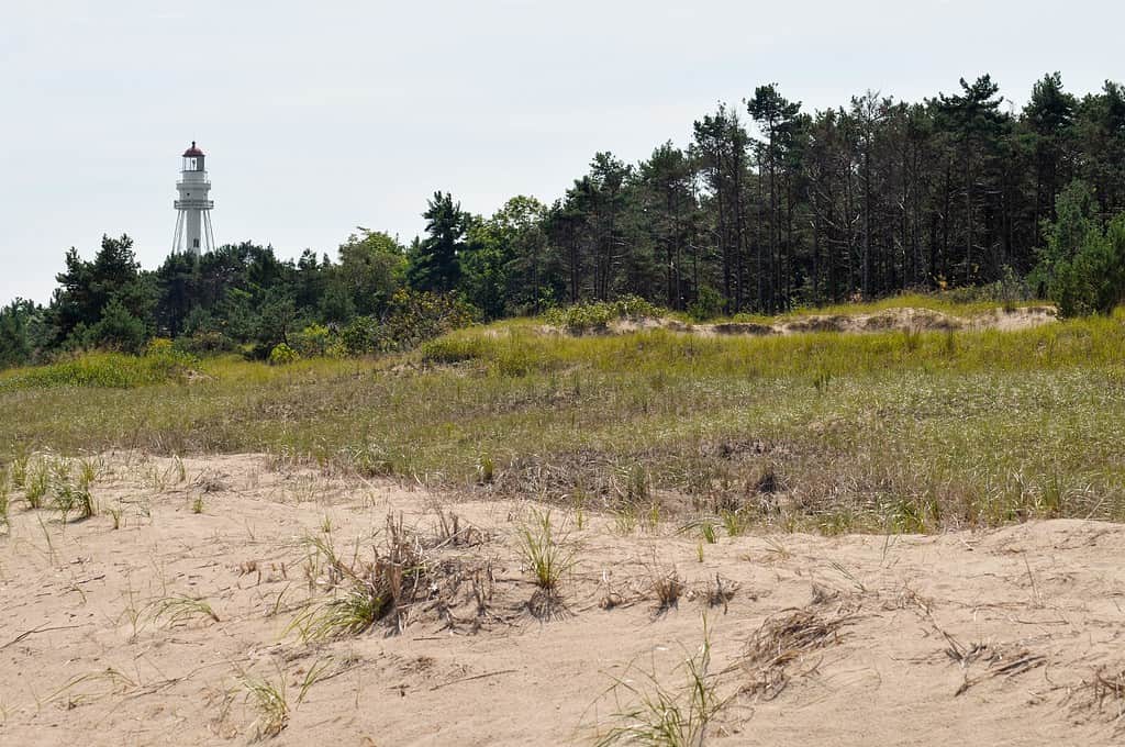Faro di Rawley Point a Point Beach State Forest, Two Rivers, WI.