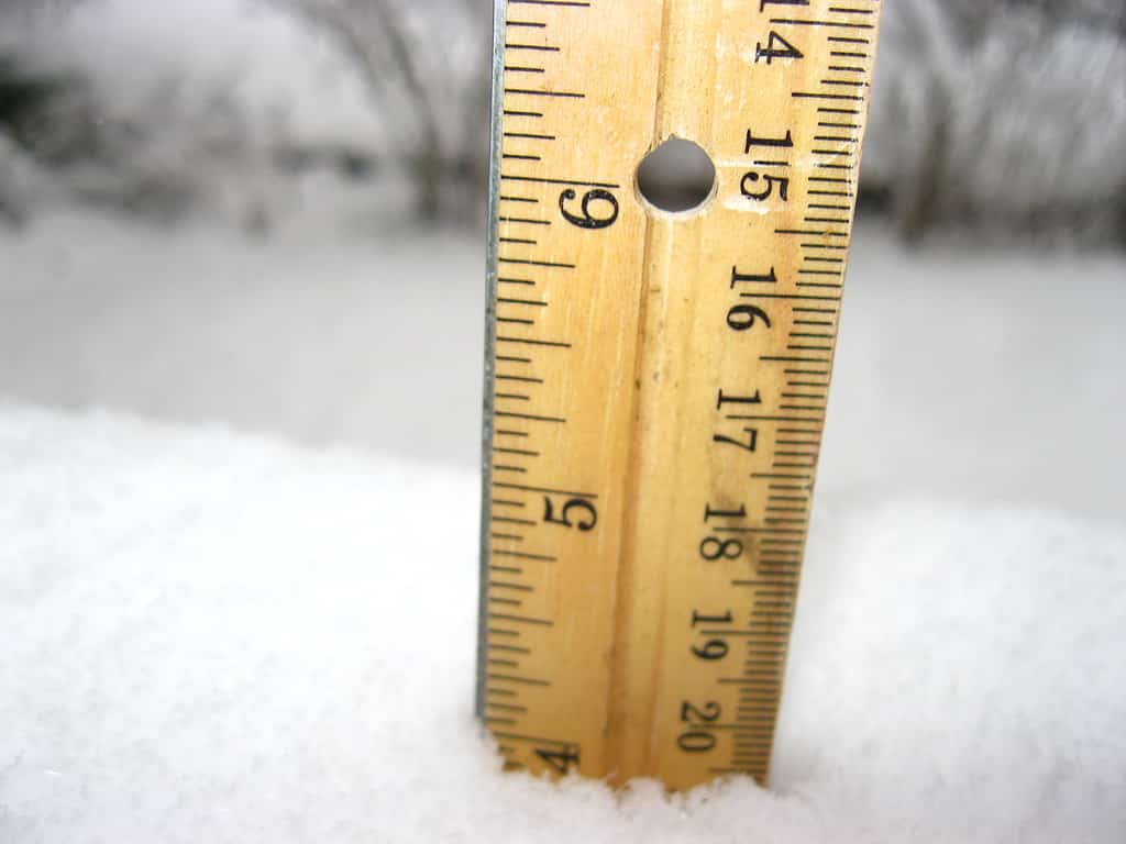 Righello utilizzato per misurare le nevicate.